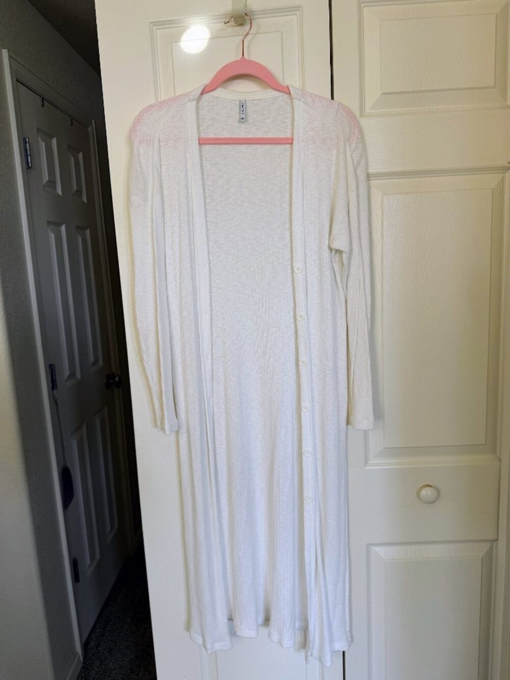 Duster length cardigan